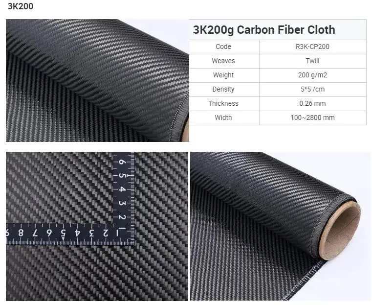 Custom High Strength Plain Twill Woven Carbon Fiber Cloth Fabric 3K240GSM Carbon Fiber Fabric