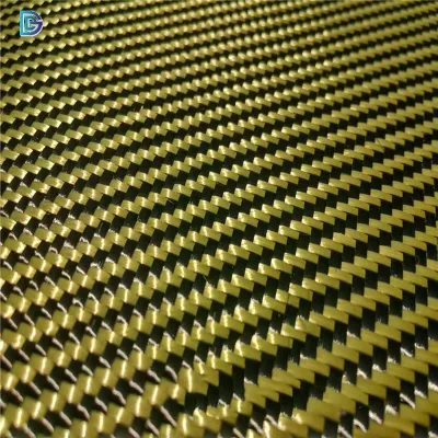 China Factory Kevlar Fiber 2 Twill 3K 210g 1m Wide Orange Carbon and Aramid Sqmples Fabric para 100% de seguridad