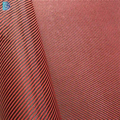 Venta caliente de fábrica de China, tela negra roja, tela cruzada lisa colorida, tela de fibra de aramida de carbono, uso para estante Uav